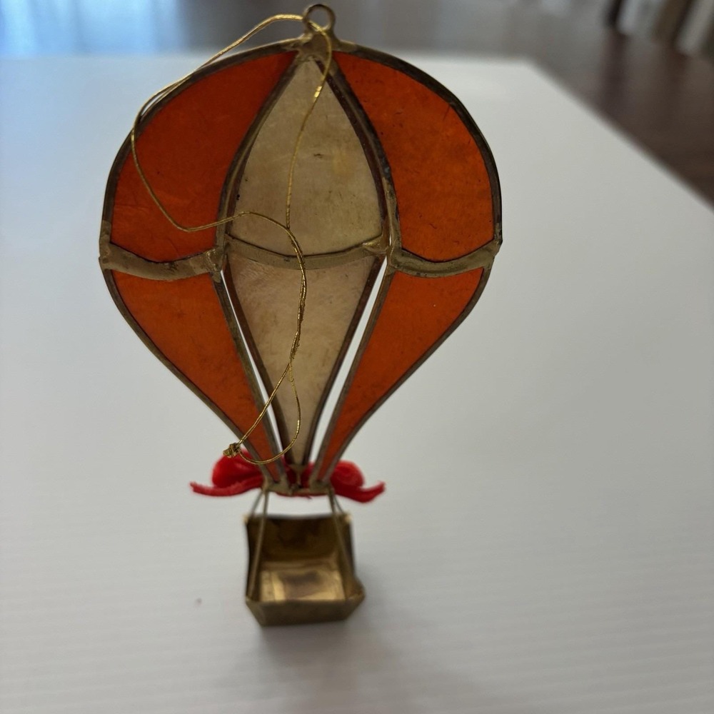 Vintage 1970s-1980s Capital Shell Hot Air Balloon Ornament Suncatcher